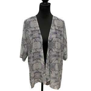 LuLaRoe White and Blue Kimono. Lightweight Flowy , Comfy Chic.
